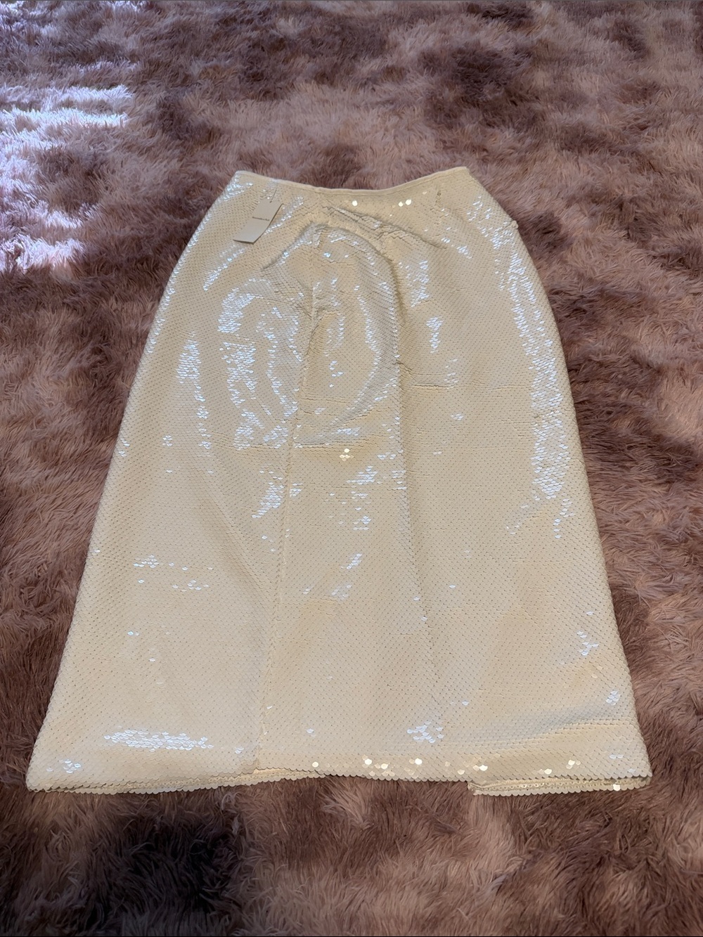 Abercrombie & Fitch Ivory Sequin Midi Skirt